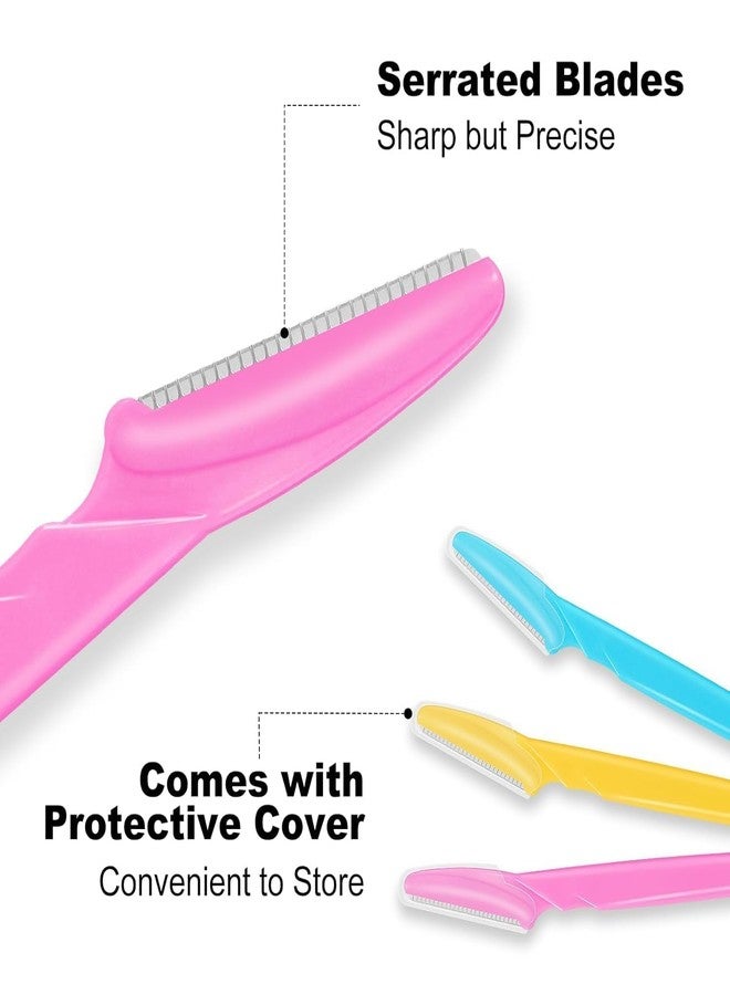 LOVHIDE Facial Razors for Women - Eyebrow Shaper & Face Hair Remover Blades with Protective Cap - Pack of 9 (Colorful) - Dermaplaning Tool for Smooth & Glowing Skin (Pack of 9) - Image 3